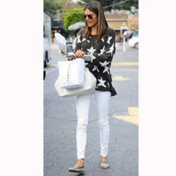 💥ICONIC💥Wildfox Seeing Stars Distressed Lennon Sweater in Vintage Black - Picture 6 of 10